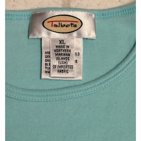 Talbots Womens XL Cotton T-Shirts Lot Of 2 Light Blue & Peach Short Sleeve - Picture 4 of 7